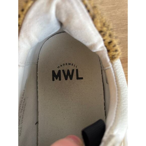Madewell Kickoff Trainer Sneakers in Leather and Spot Dot Calf Hair Size 9.5 - Picture 6 of 11